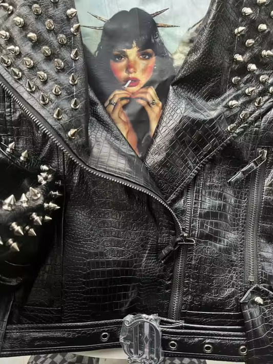 DON JOHN Leather Jacket Women's