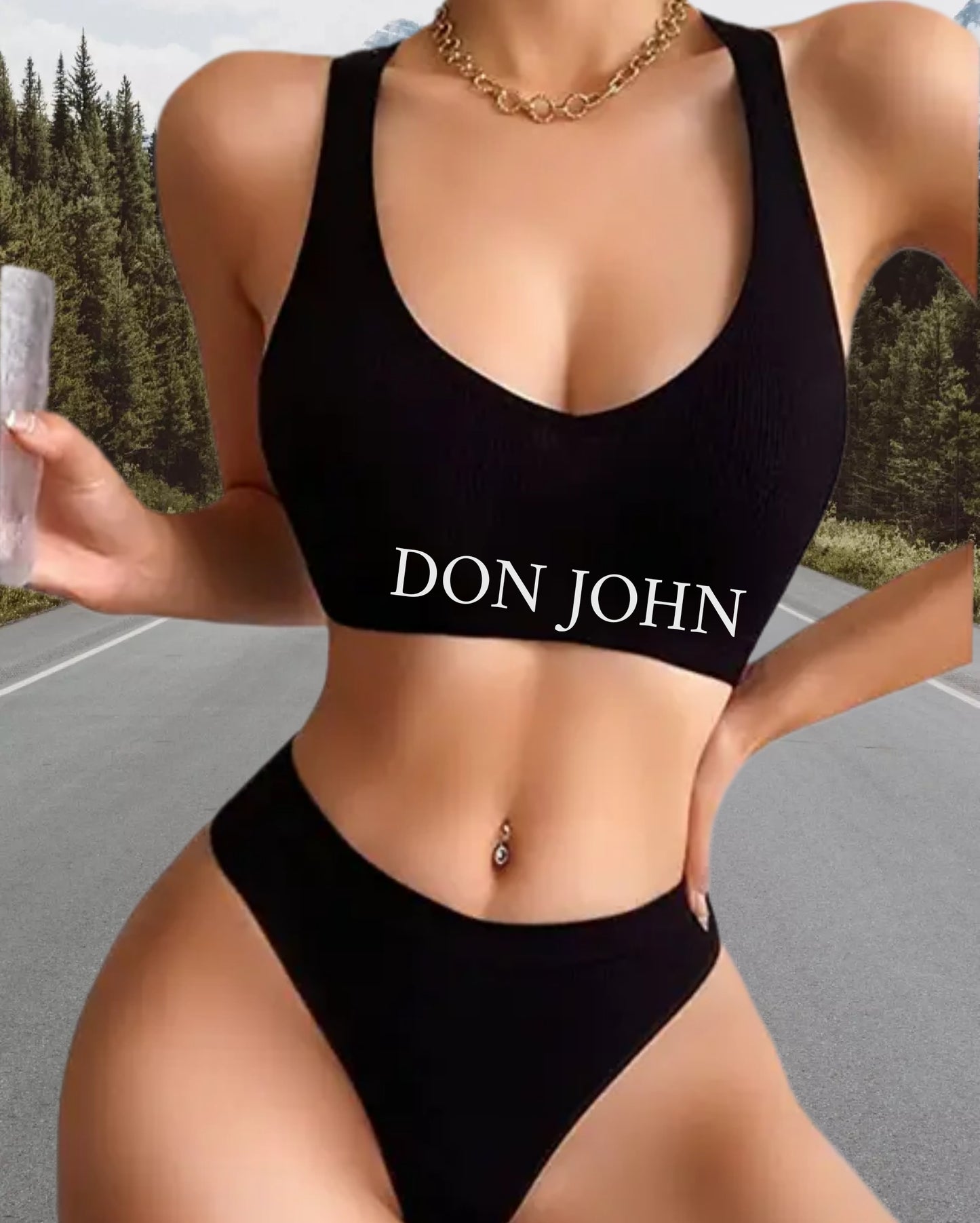 DON JOHN Sport Bra & Panties Set Women's