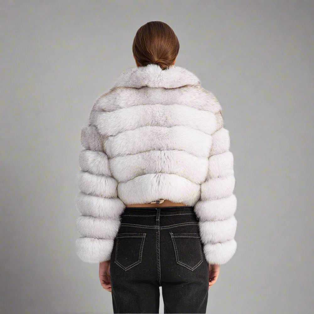 Cropped Fox Fur Coat Women's