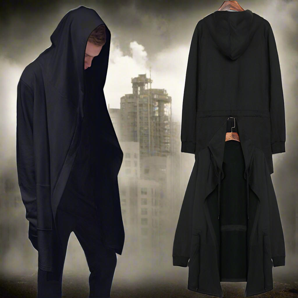 Gothic Hooded Cardigan Long Sleeves Cloak Men's