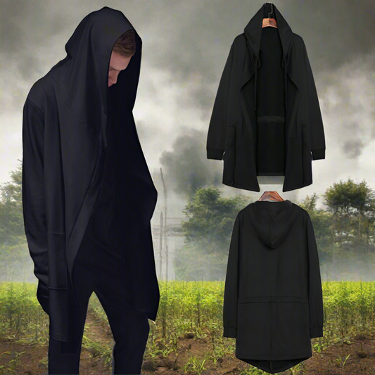 Gothic Hooded Cardigan Long Sleeves Cloak Men's