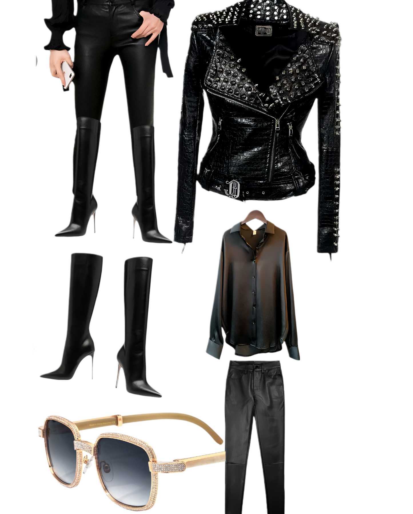 DON JOHN Jacket, Boots, Pants, Sunglasses & Shirt