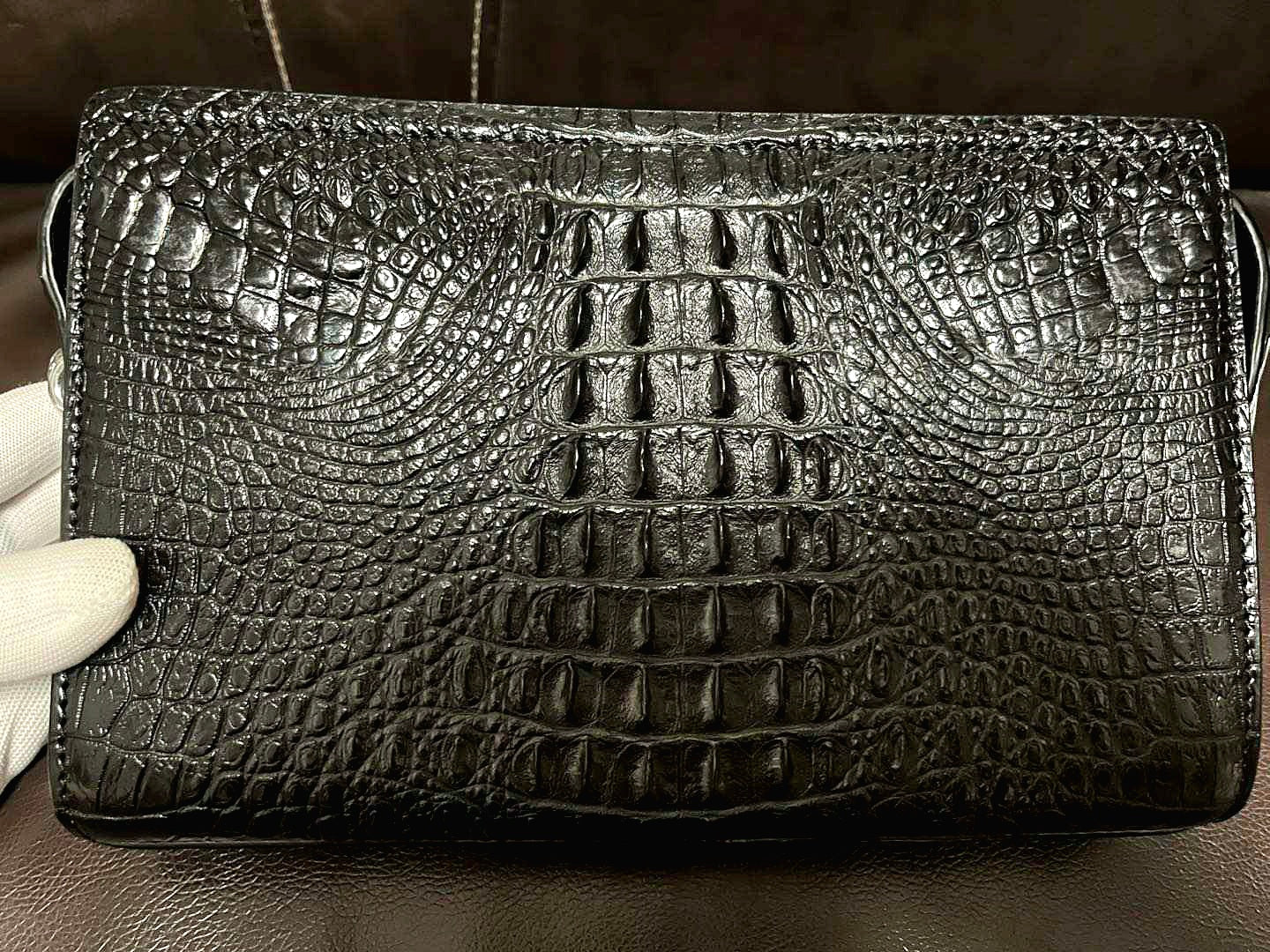 Crocodile Handmade Clutch Handbag Business Bag Men's