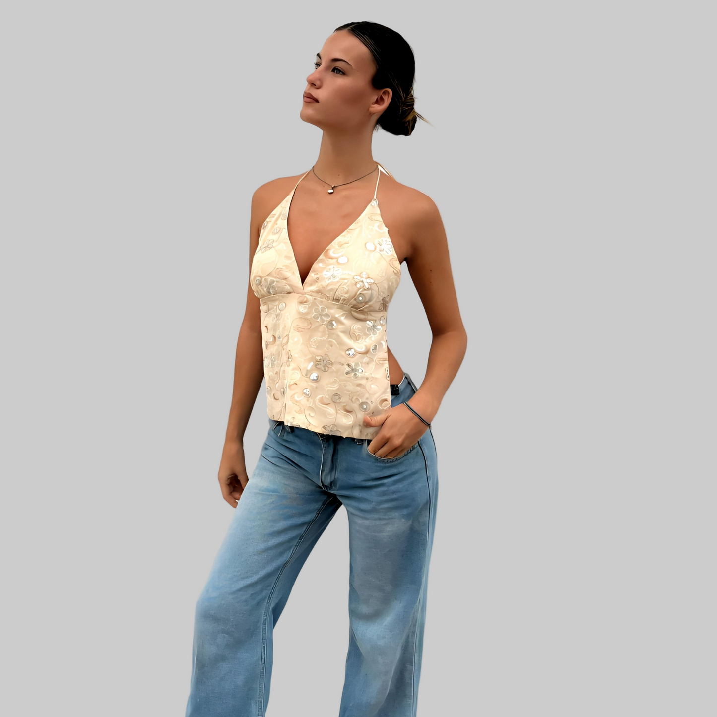 Charlotte Summers Gold Blouse With sequence