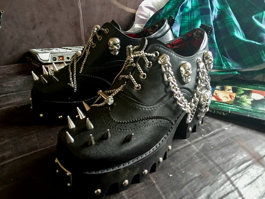 Skull Shoes With Spikes Women's