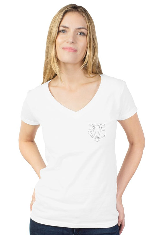 womens tultex v neck Embroidered Don John by Victoria Charles 