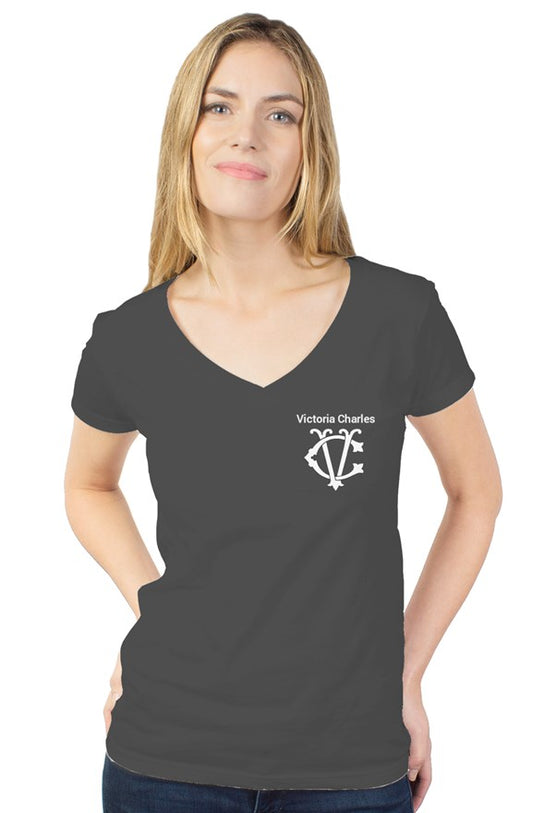 womens tultex v neck Embroidered Don John by Victoria Charles 