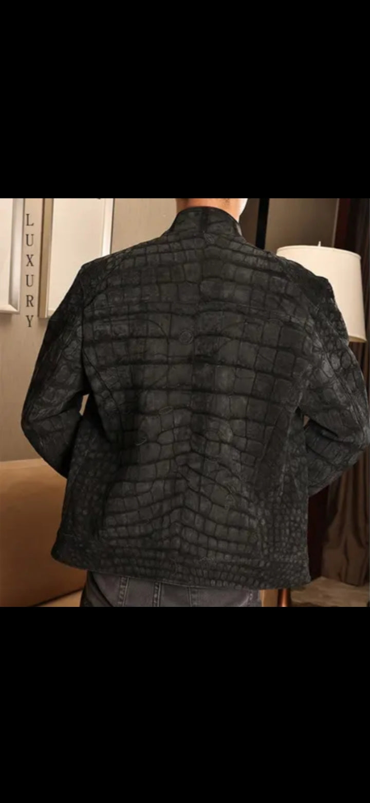 DON JOHN Crocodile Jackets Handmade Optional Bulletproof Liner Men's